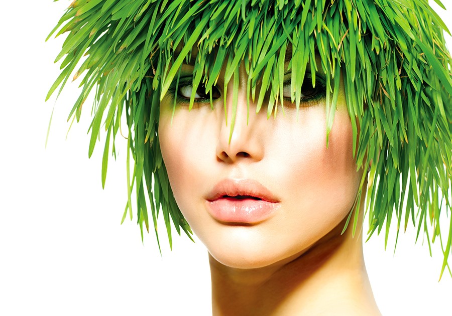 capelli e trucco verde